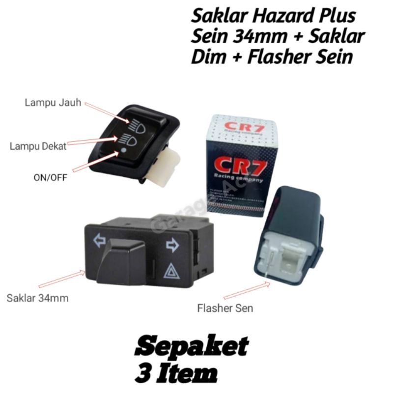 Saklar Hazard Sen Sein Motor Honda Beat Karbu Beat Fi Vario Karbu Vario Fi Dll Plus Flasher Sen Cr 7 Plus Saklar Dim Honda 3 Fungsi