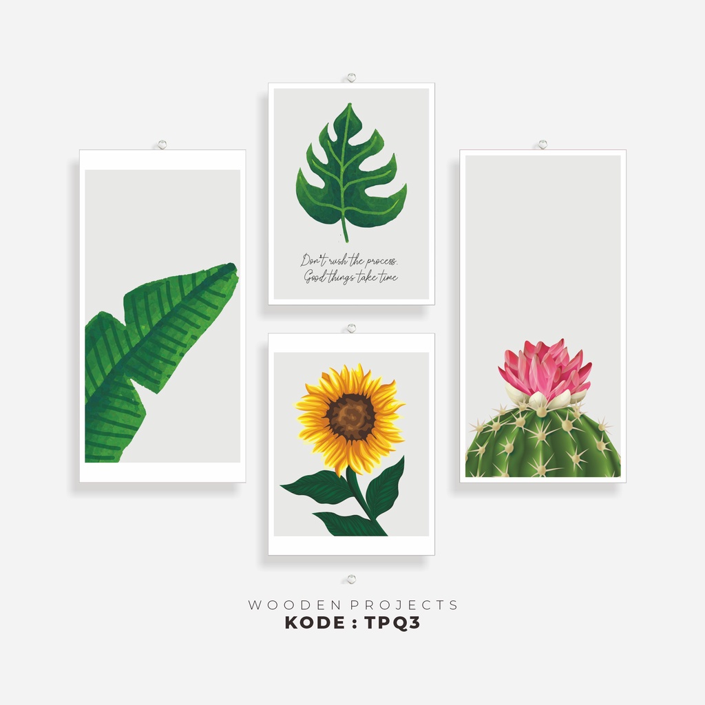 Wooden Projects Set Hiasan Dinding Pajangan Rumah Aesthetic Dekorasi Kamar Tropical Minimalist - TPQ