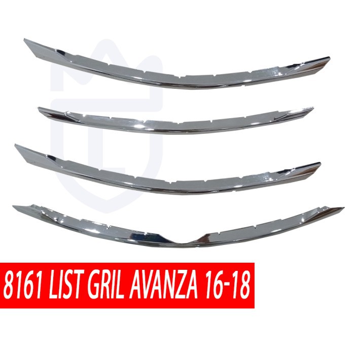 GRIL TRIM DEPAN TOYOTA AVANZA 2019 CHROME 4 PCS LOWIN 8161 CH