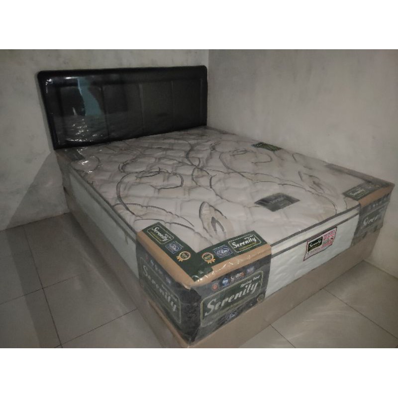 Promo Set Kasur Divan Laci Elite Eternity set 160x200 spring bed real pillow top 33 cm serenity best