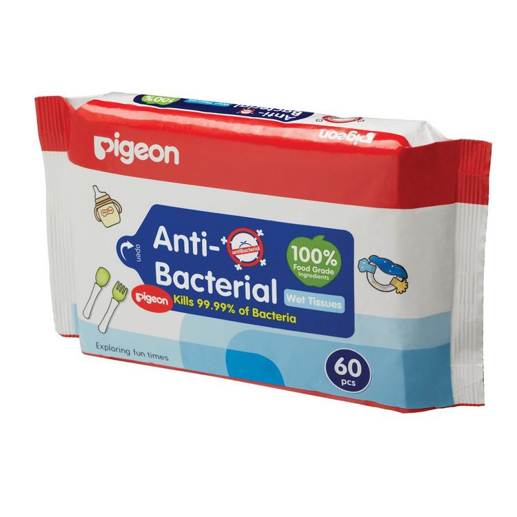 PIGEON Anti Bacterial Wet Tissue - 60 Sheets Tisu Basah Bayi