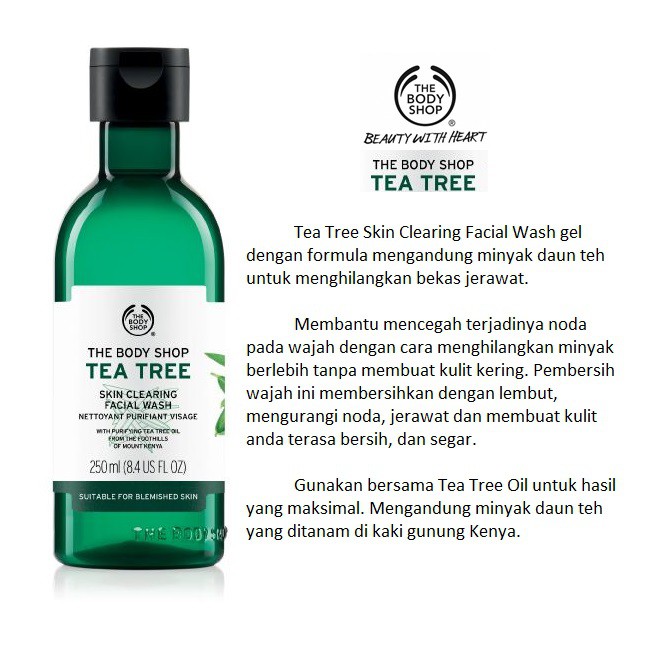 Asli The Body Shop Tea Tree Facial Wash 250ml Indonesia