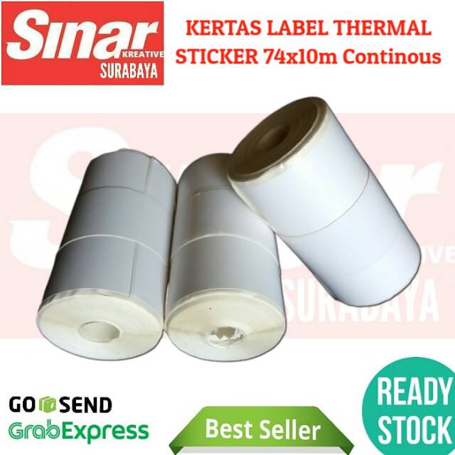 

KERTAS LABEL THERMAL STICKER SIZE 74x10 M CONTINOUS