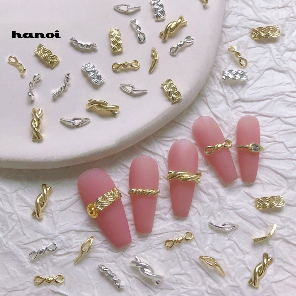 Han 20Pcs / Set Hiasan Kuku 3D Warna Cerah Untuk Dekorasi Nail Art / Manicure DIY