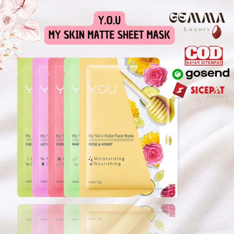 (GOSEND/COD) YOU PURIFYING BUBBLE SHEET MASK 25ML / THE SKIN MATTE FACE MASK HONEY &amp; ROSE / AVOCADO / POMEGRANTE / KIWI / STRAWBERRY / LEMON / MASKER TISSUE WAJAH MENCERAHKAN MENYEMBUHKAN JERAWAT ANTI AGING OIL CONTROL