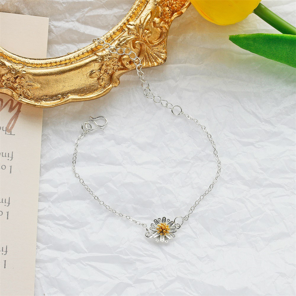 Korea Bunga Daisy Gelang Wanita Fashion Sederhana Bunga Matahari Gadis Gelang