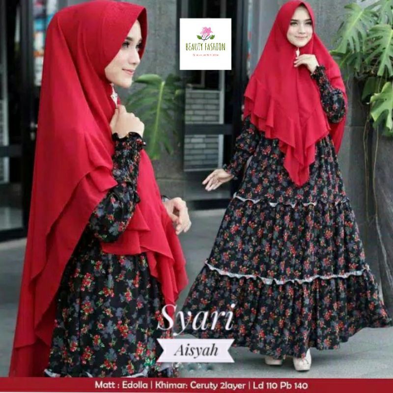 Gamis Pesta  Syari Aisyah set khimar