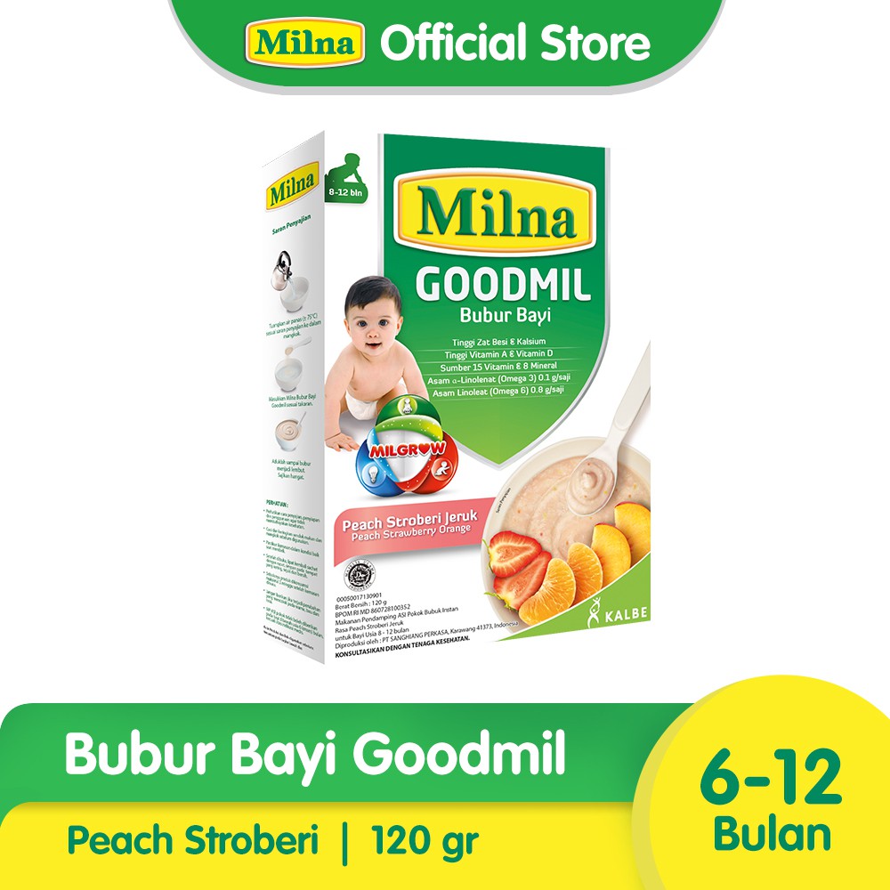 

Milna Goodmil Bubur Khusus Peach, Strawberry, Jeruk 120gr 8+