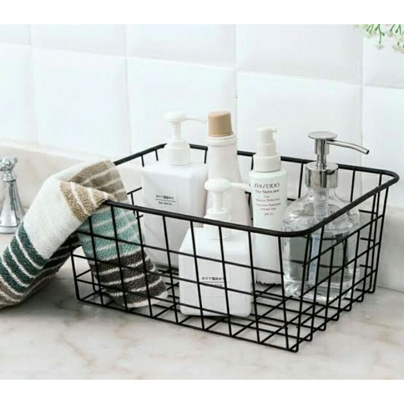 Keranjang Besi / Keranjang Sepeda / Keranjang Kotak Penyimpanan Organizer Multifungsi