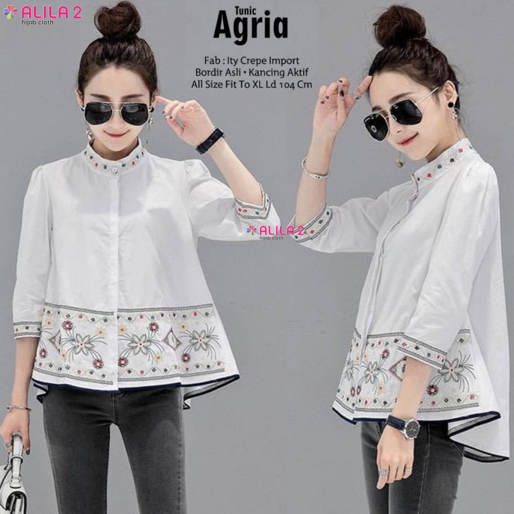 OK - AGRIA TUNIK MOTIF BORDIR ASLI ORIGINAL BY ALILA | TUNIK MODERN | TUNIK TERBARU | TUNIK MURAH