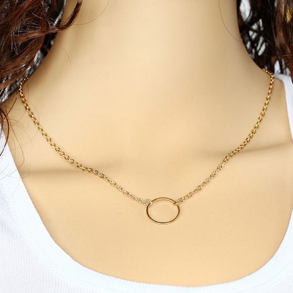 OILA kalung simpel bulat simple circle necklace (3d2) jka171