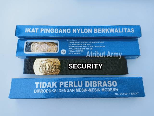 Sabuk Kopel PDH US Satpam Motif | Ikat pinggang nylon Atribut Security Satpam Polri TNI