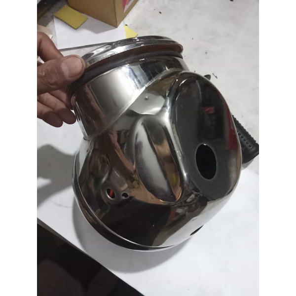 BATOK TWIN CHROME SET SPIDO NYALA MODEL ORI / BATOK TWIN PNP HONDA CB TANPA REFLEKTOR YA (BATOK SAJA