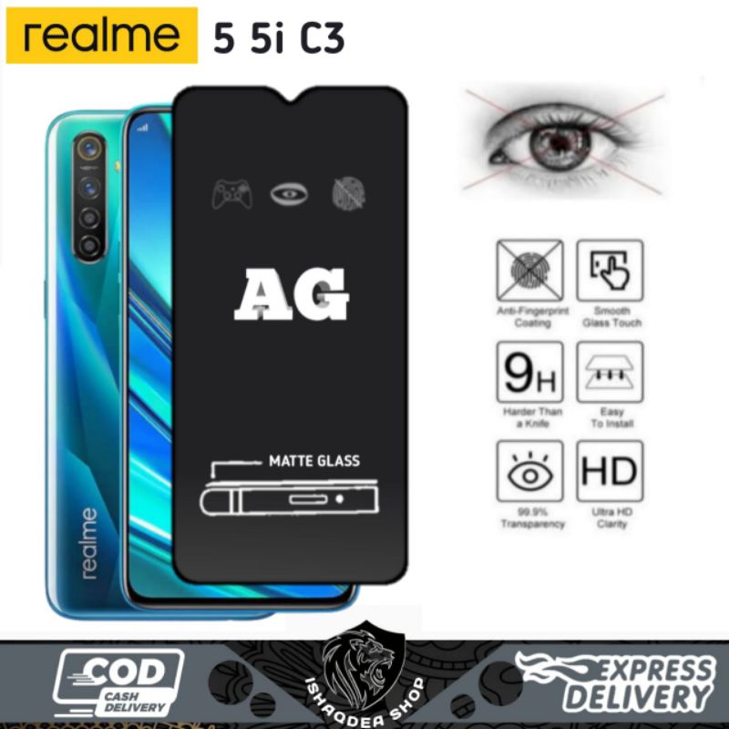 TEMPERED GLASS AG MATTE  REALME 5 5i 6i C3 6 6 PRO 5 PRO TEMPERED AG MATTE ANTI SPY