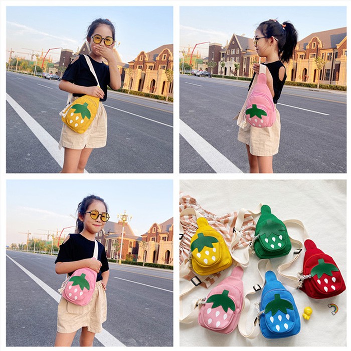 [Brandedbaby] TAS SELEMPANG ANAK IMPORT MOTIF STRAWBERRY / SLING BAG FASHION ANAK PEREMPUAN