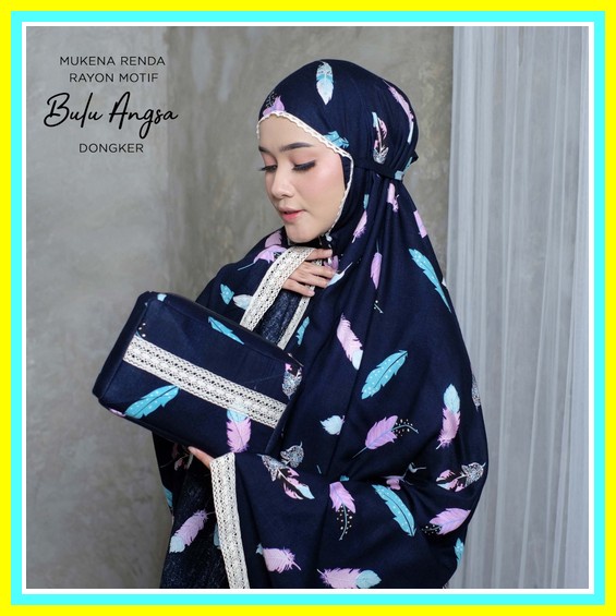 Mukena Dewasa Rukuh Flower Mukena Dewasa Rayon Bali Adem Nabila Tas Serut Mukena Bali Tasik - Mukena
