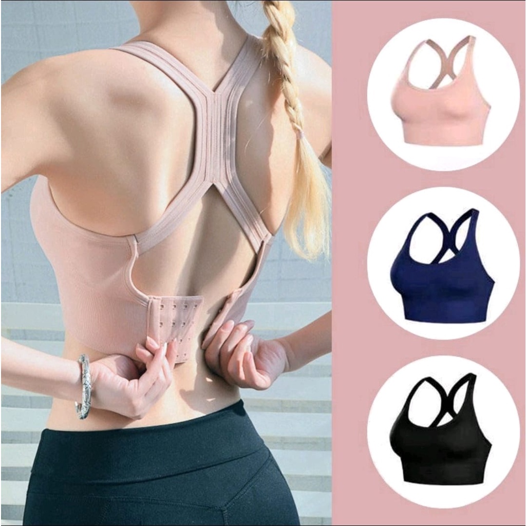 SPORT BRA WIRE FREE TANPA KAWAT MODEL SILANG PREMIUM QUALITY