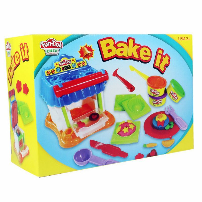 Mainan anak balita BAKE IT fun doh kids play anak perempuan laki mainan panggang panggangan