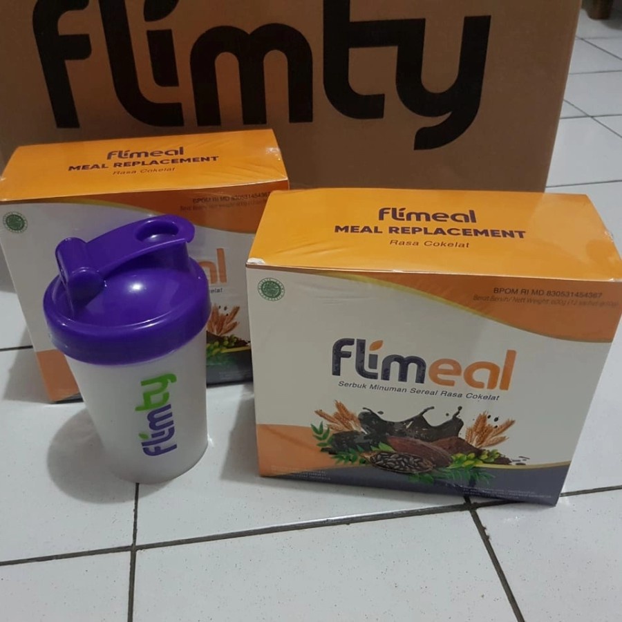 Flimeal Flimty 2 Box Original Free Shaker Sereal Pengganti Makan 24 Sachet BPOM Gratis Ongkir COD