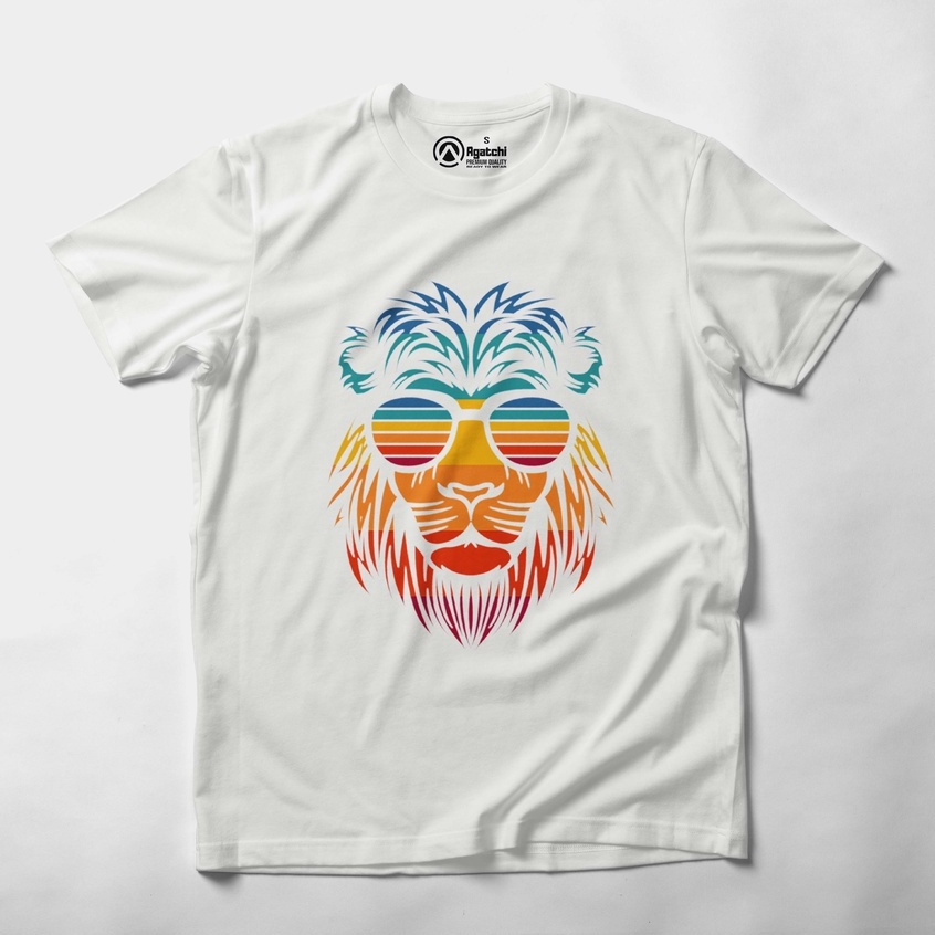 Kaos Atasan Anak Laki Laki Kids T Shirt Lion Retro Leo