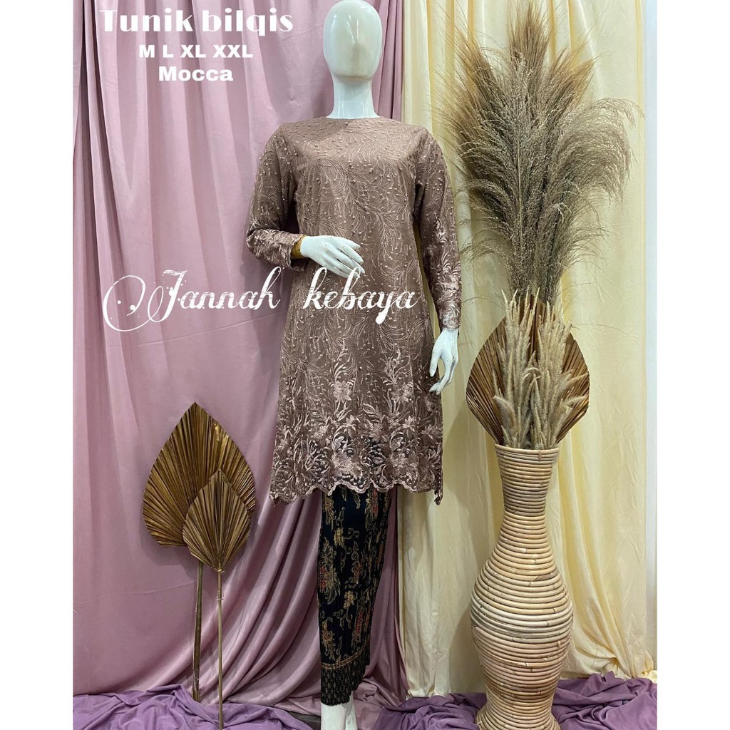 PROMO SET TUNIK TULLE BORDIR BILQIS / SET TUNIK TULLE PESTA