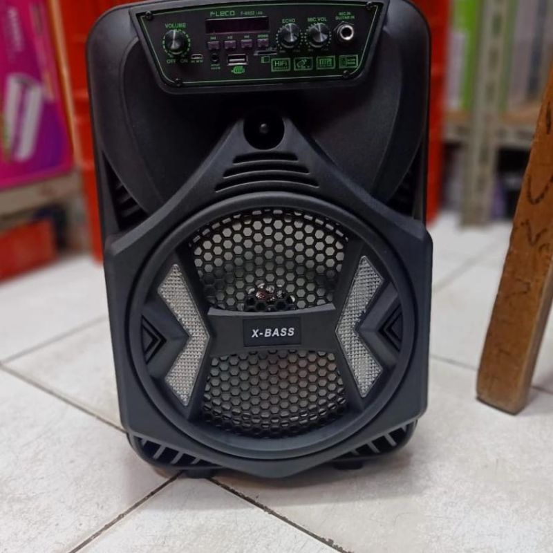 Speaker Bloetooth Karaoke Fleco F 8802 8'5 inci/Remote/USB/Mic Free Super X Bass