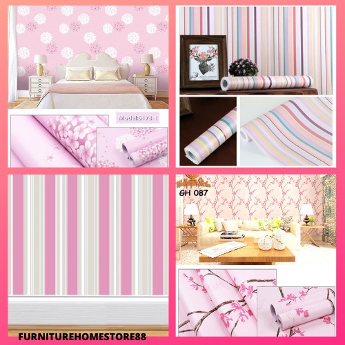 Wallpaper Dinding Wallstiker kamar tidur - Wallpaper Hiasan dinding Motif Lucu Ukuran 45cm x 8M sbt