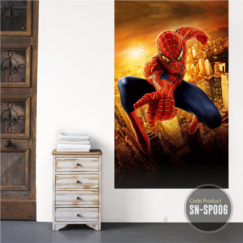 Stiker Dinding 3D Super Hero Spiderman - Cocok Untuk Wall Sticker Kamar, Ruang Tamu, Dekorasi Cafe
