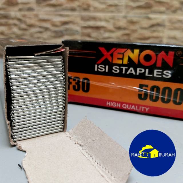 Isi Refill Staples Mesin Paku Tembak Stapler Gun Brad Nailer Nail T I 30mm - XENON F30