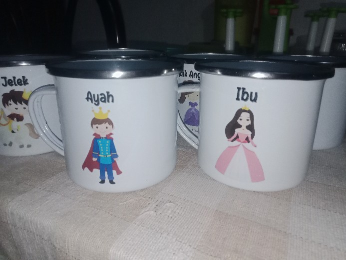 Mug Enamel Bibir/stainless 8cm (gambar Bisa Custom)
