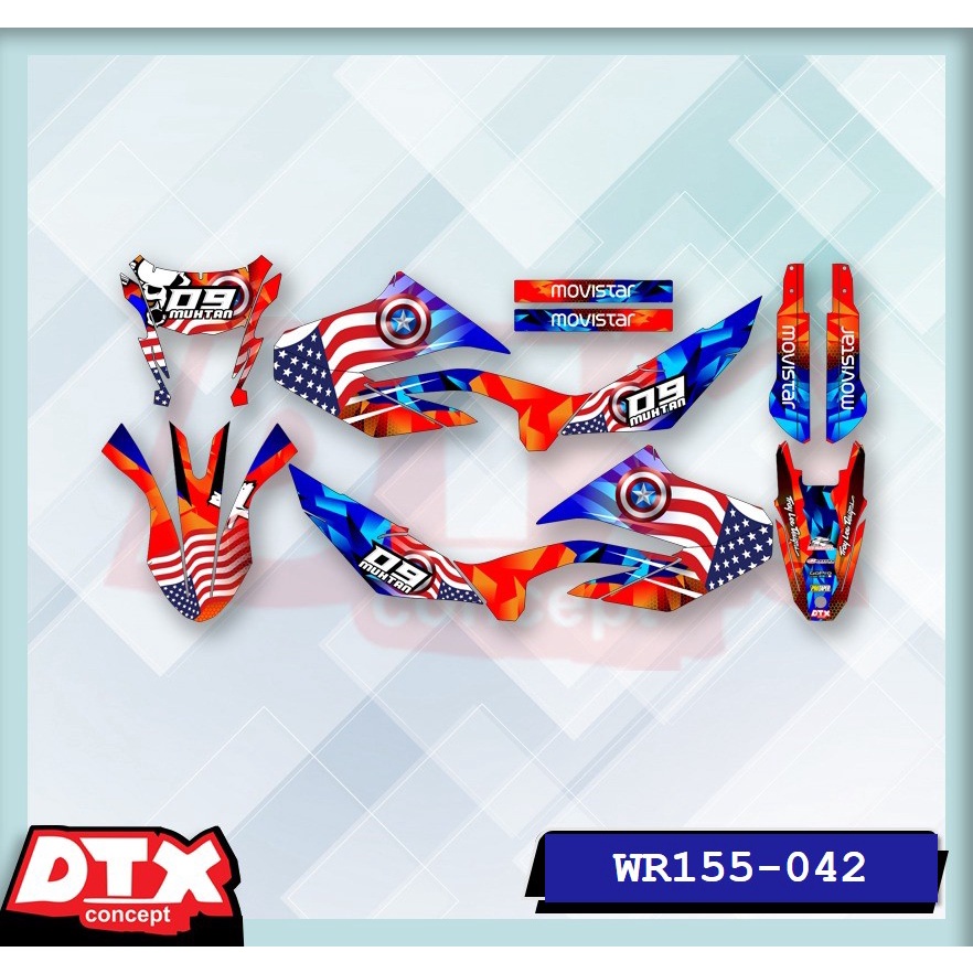 decal wr155 full body decal wr155 decal wr155 supermoto stiker motor wr155 stiker motor keren stiker motor trail motor cross stiker variasi motor decal Supermoto YAMAHA WR155-042