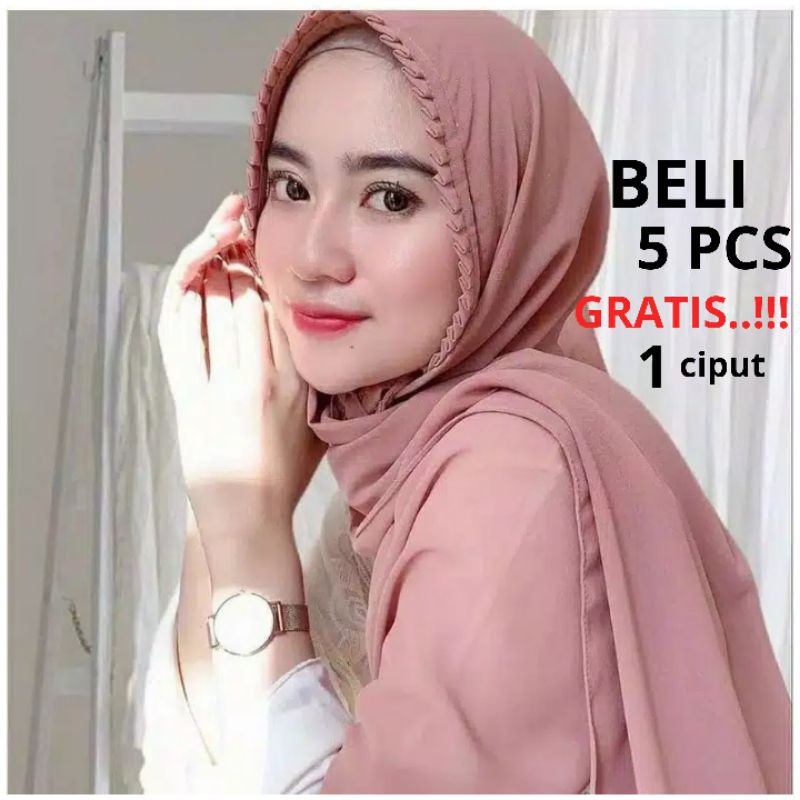 Pasmina tali lipit kcb Hijab Jilbab pashmina diamond