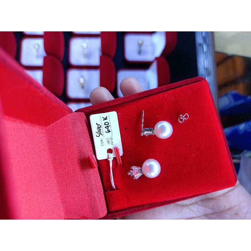 MUTIARA LOMBOK Giwang Anting Perak 925 Mutiara laut / Earring silver 925 sea pearl