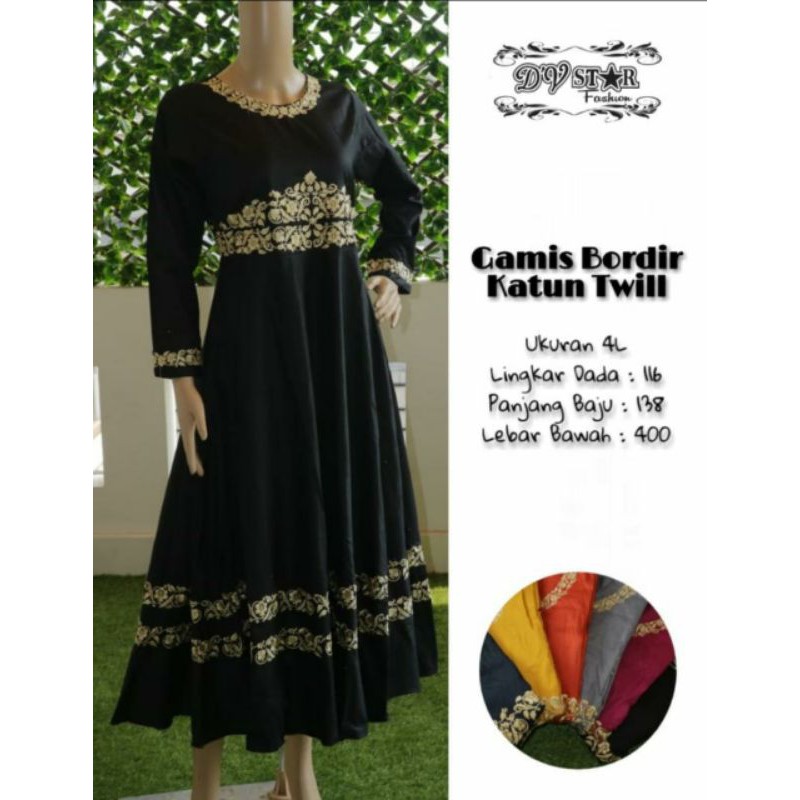 GAMIS BORDIR KATUN TWILL 4L BORDIR MEWAH