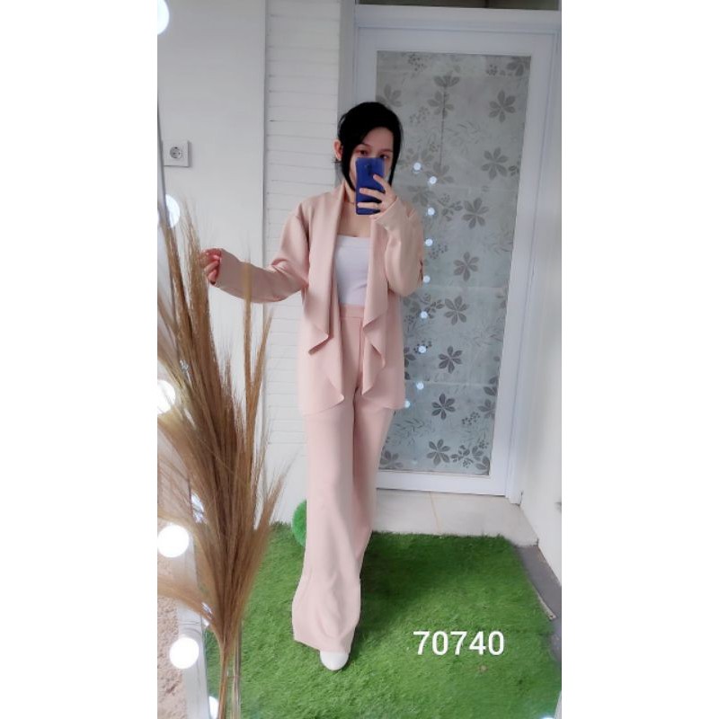 70740 Setelan Blazer Kerja  ( Blazer + Celana Panjang ) setelan kerja scuba titanium