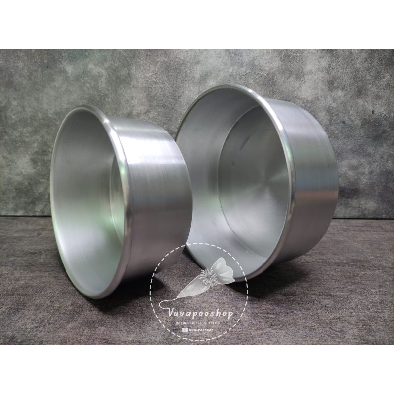 Loyang Aluminium Bulat Press / Loyang Round Bulat Tanpa Sambungan / Loyang Kue Puding Bulat