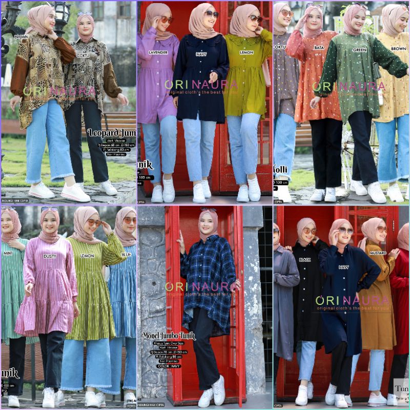 TUNIK FRISKA // BULLANA JUMBO TUNIK // MONEL JUMBO TUNIK // LEOPARD JUMBO TUNIK // LAJUR TUNIK // MO