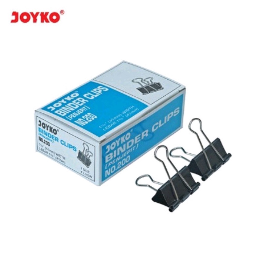 

Binder Clip Klip Penjepit Kertas Joyko No.200 ( 1 Lusin = 12 pcs )