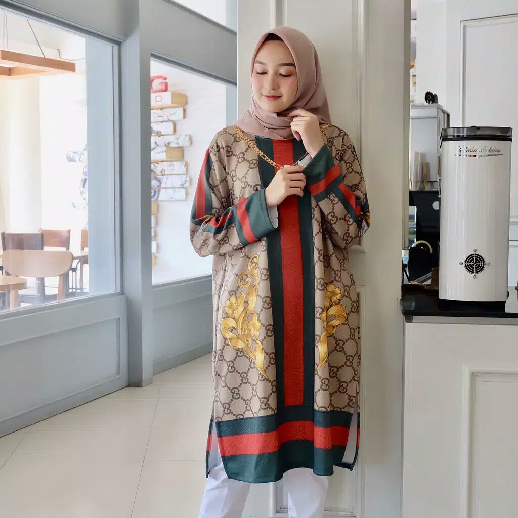 ESHAL WEAR ATASAN MUSLIM WANITA TUNIK SCUBA PREMIUM MONA TERBARU TWC