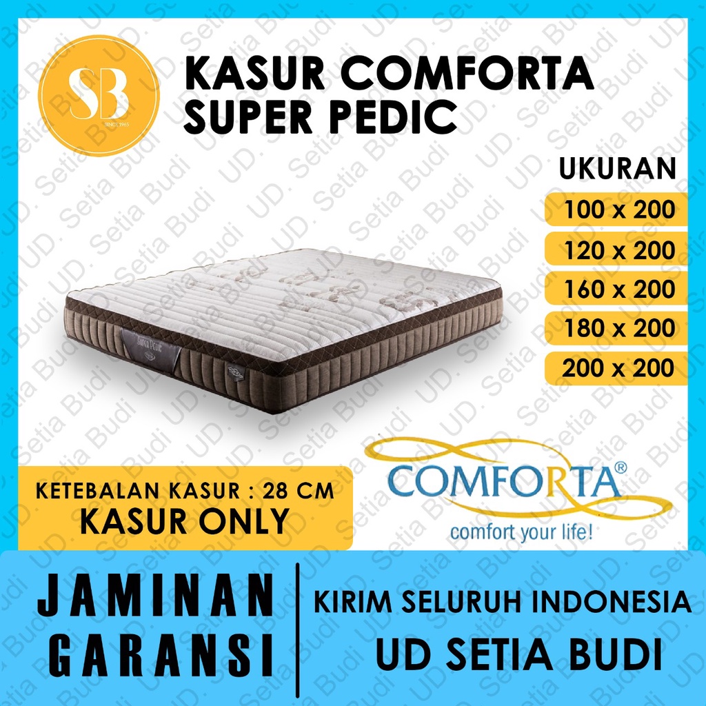 Kasur Comforta Springbed Super Pedic 200x200 180x200 160x200 120x200 100x200 90x200