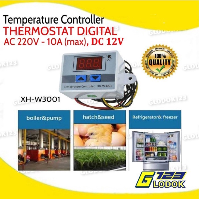 Thermostat Digital AC 220V Termostat Alat Pengatur Suhu W3001