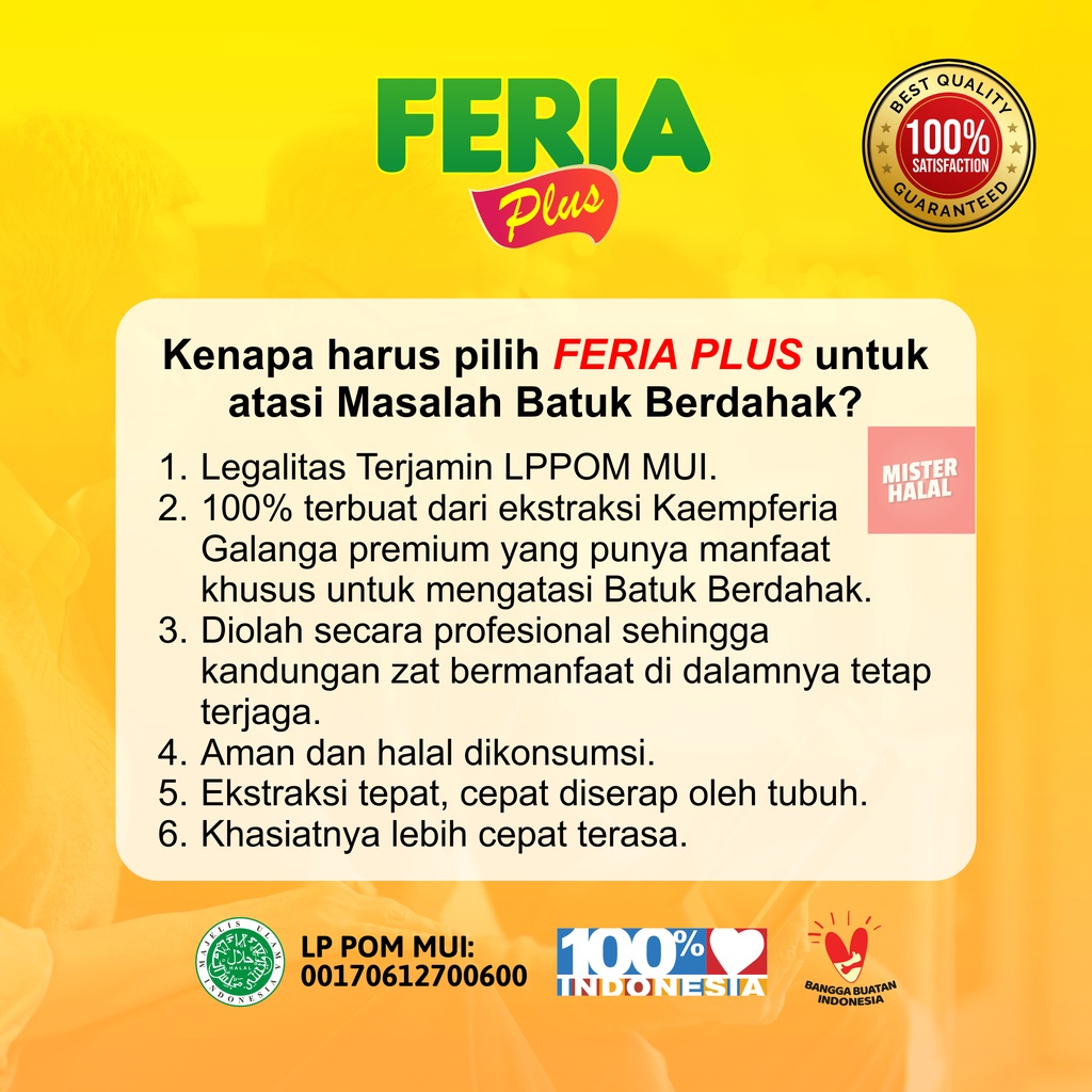 FERIA PLUS Atasi Batuk, Kapsul Herbal, Obat Paru-Paru, Asma, TBC, ISPA, Menghilangkan Dahak Dan Lendir, Batuk Menahun, Tidur Mendengkur, Ngorok, Sakit Tenggorokan, Sesak Nafas, Sinusitis