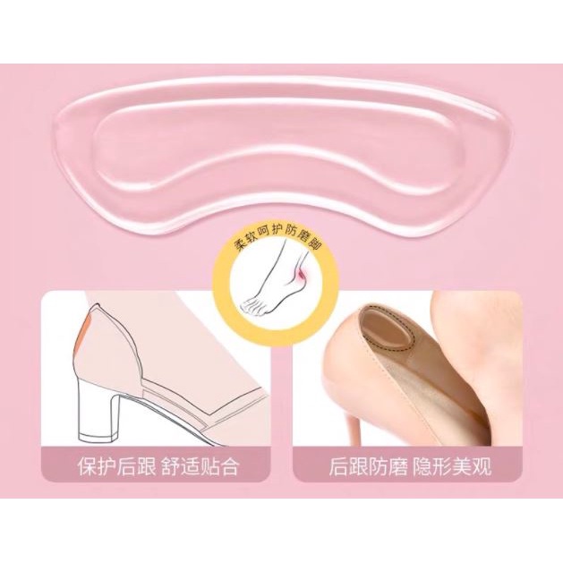 Insole Pad anti Lecet Sticker Heels Tumit kaki Silicone