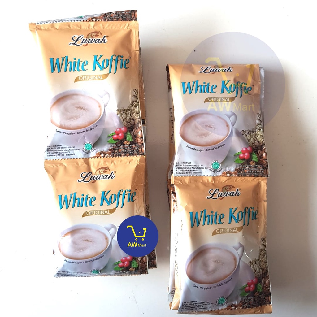KOPI LUWAK WHITE COFFEE 3 IN 1 ORIGINAL SACHET  RENCENG (10'S X 20 GR)