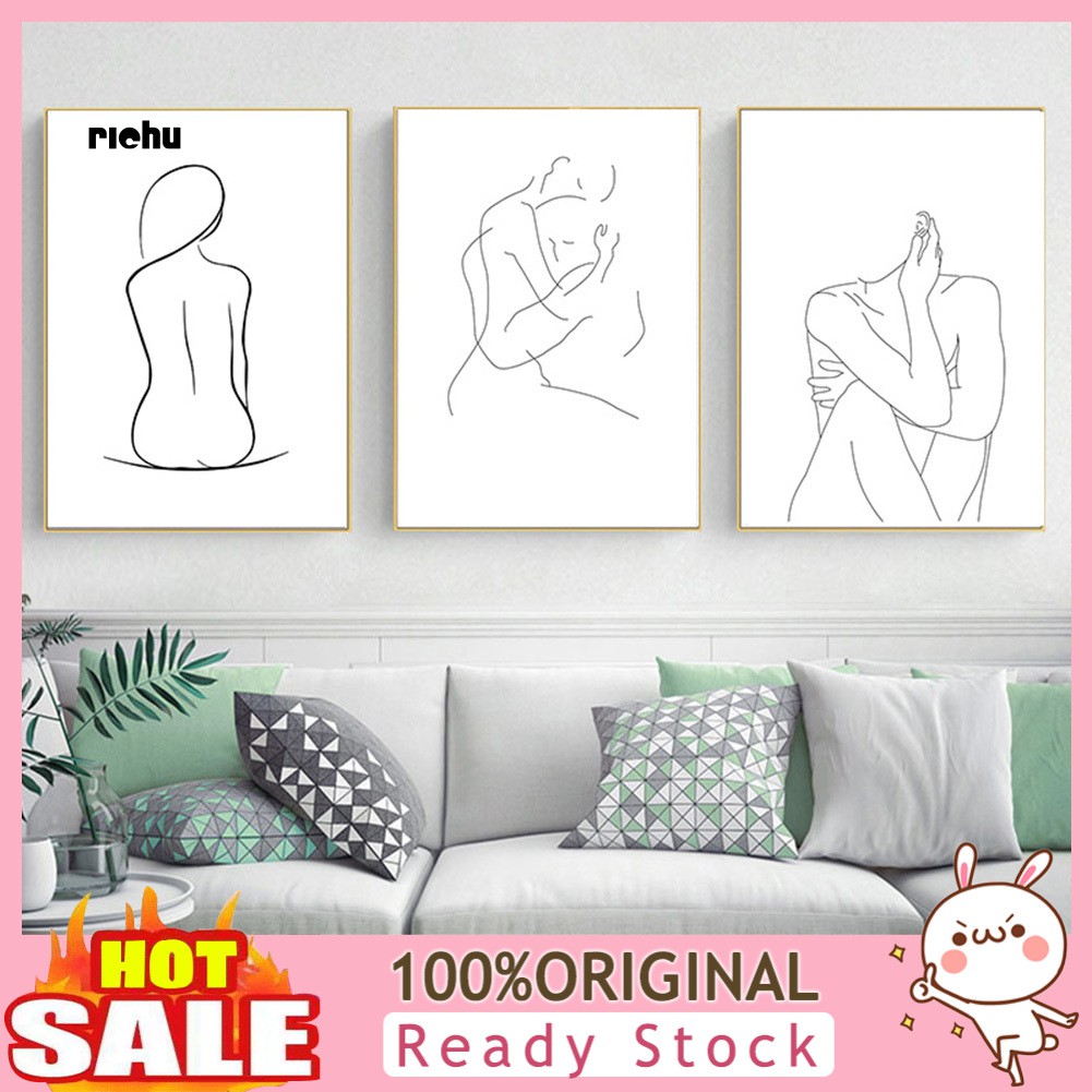 RC Abstract Line Drawing Figure Canvas Poster Painting Living Room Wall Art Decor Shopee Indonesia
