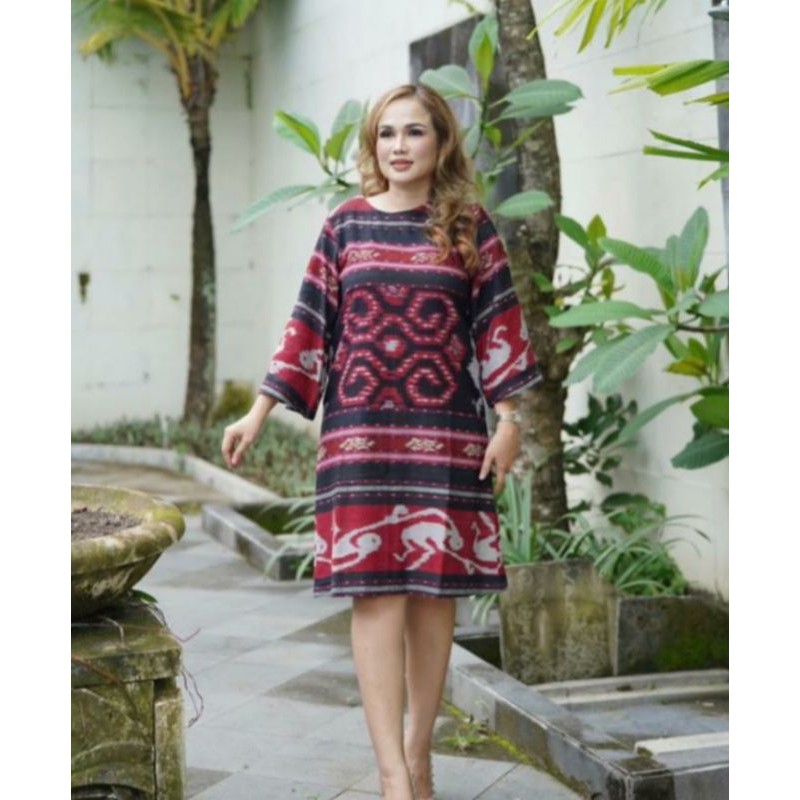 dres tenun motif asmat black red original tenunA_