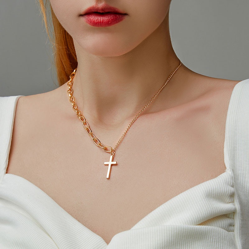 2022 Kalung Rantai Liontin Salib Gaya Vintage Untuk Pria / Wanita