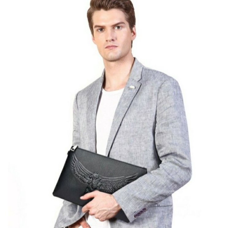 BC15 Tas Tangan Pria Import Kulit Branded HandBag Trendy Casual Formal Business Clutch PU Leather Co