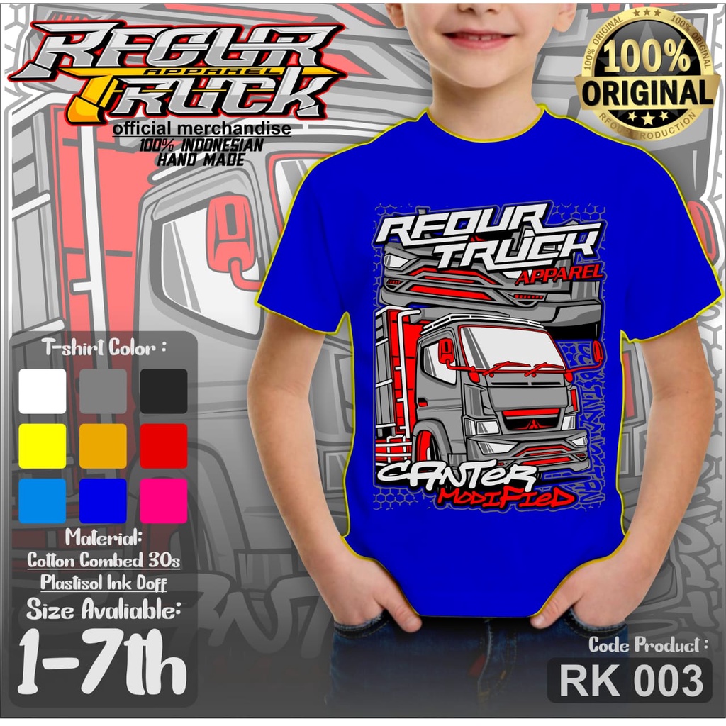 Kaos truk Mancal Canter anak usia 2-7 tahun terbaru Kaos truk canter mania anak laki laki Kaos truk oleng