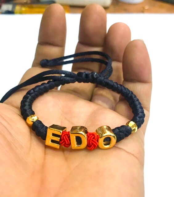 Gelang nama / gelang huruf / gelang tali / gelang alphabet / gelang lapis emas / gelang inisial